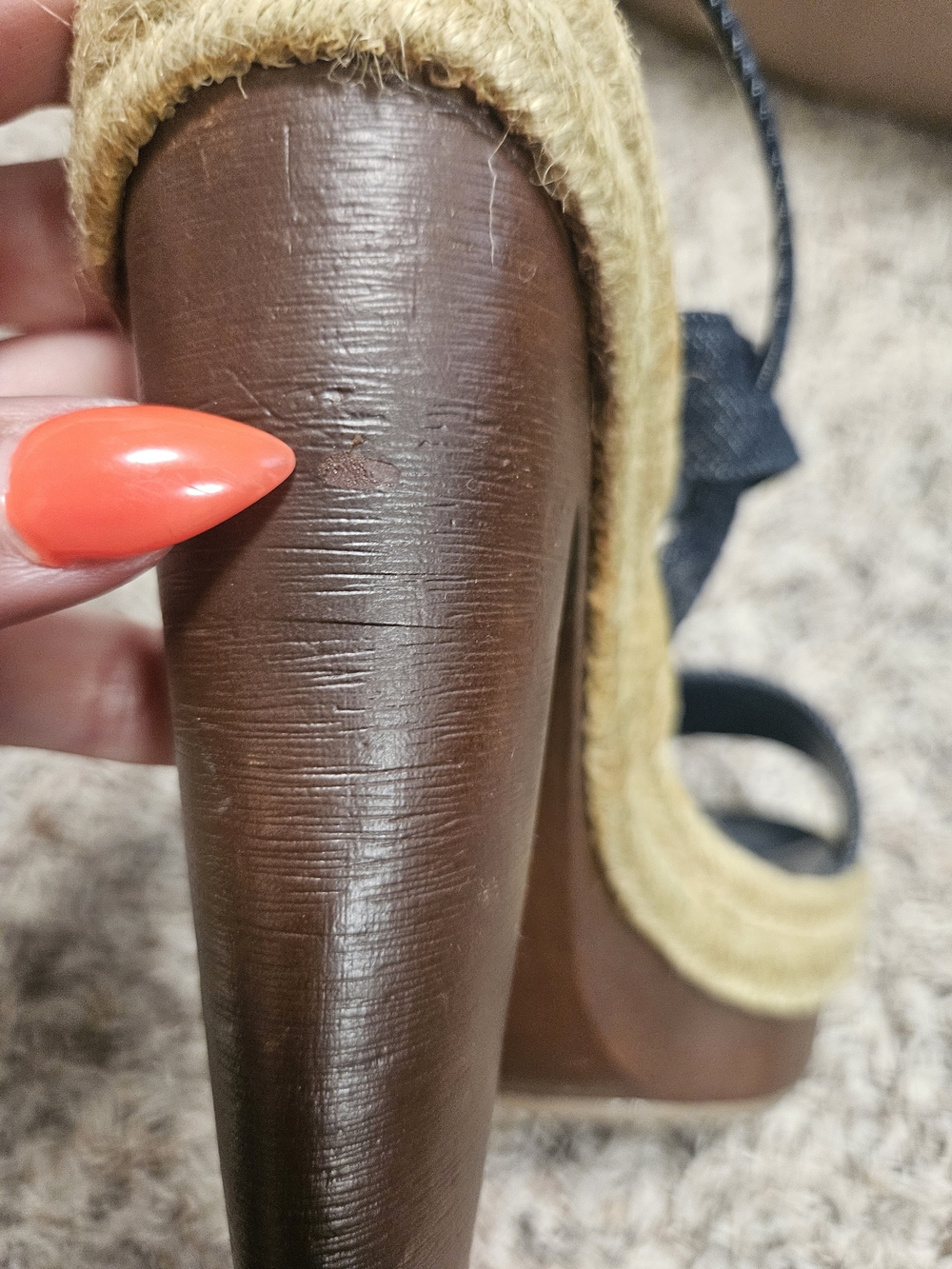 Jessica Simpson Navy Denim Espadrille Wedge Sandals - Picture 12 of 16